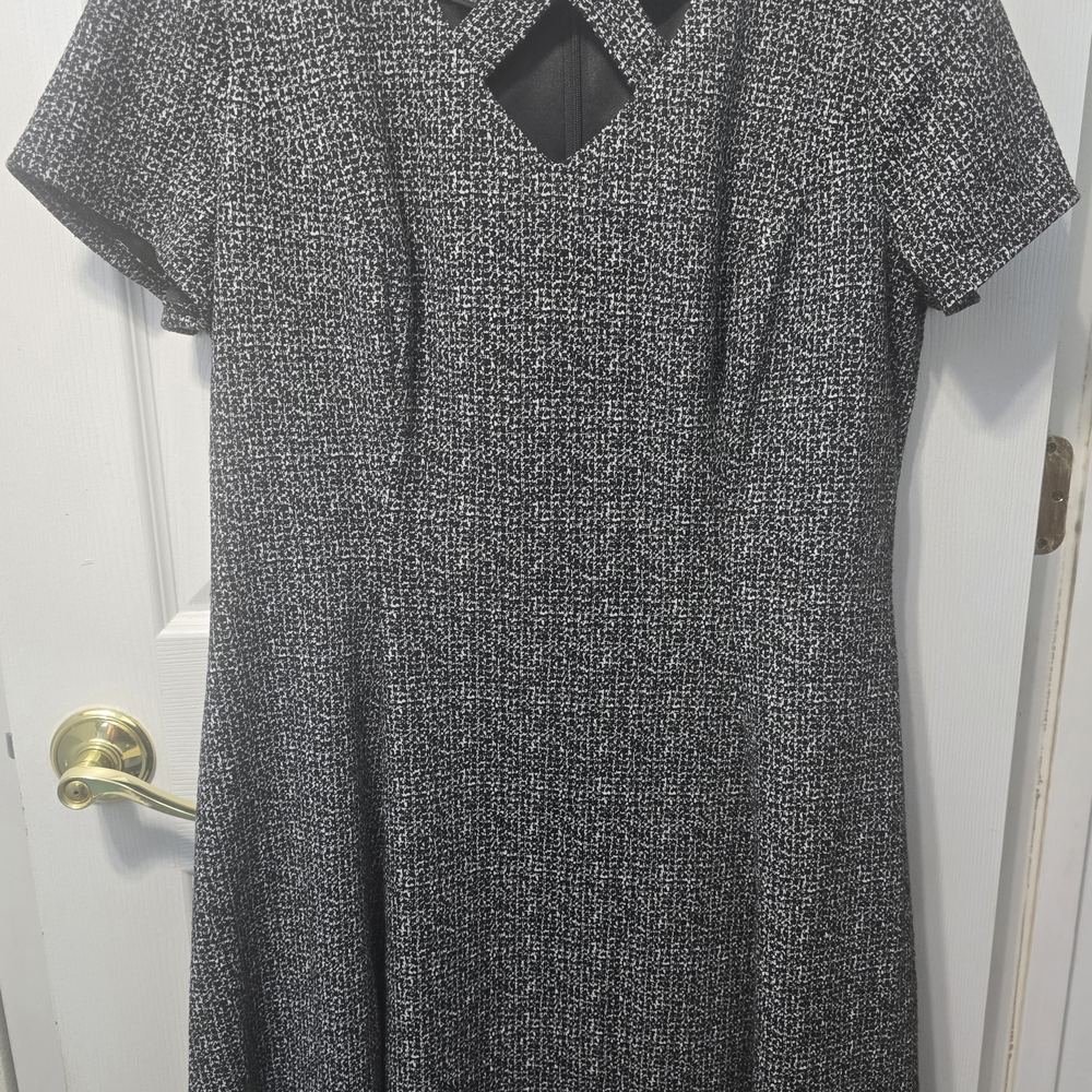 Alyx Black and White Textured Midi Dress